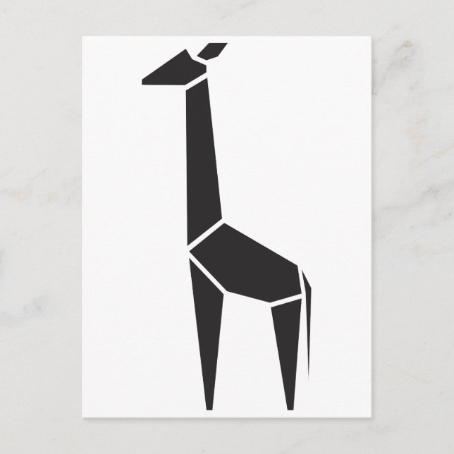 Carte Postale Symbole moderne de la girafe noire (Devant)