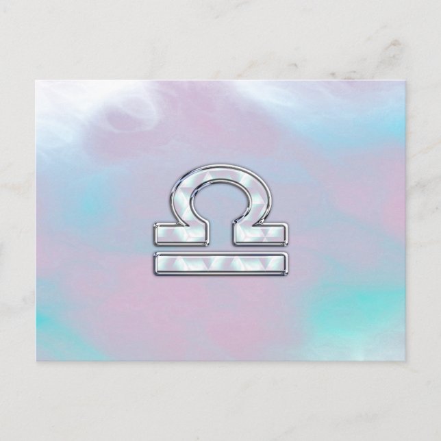 Carte Postale Symbole moderne Libra Zodiac Mère de style Pearl (Devant)