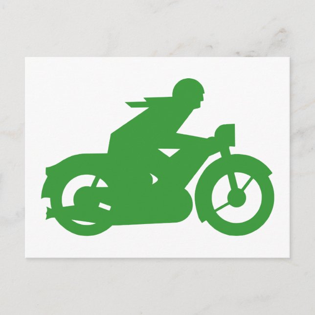 Carte Postale Symbole moto vert (Devant)