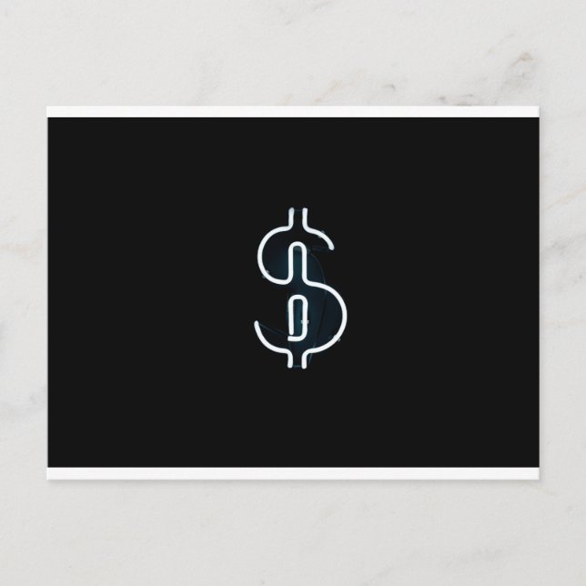 Carte Postale SYMBOLE NEON Dollar (Devant)