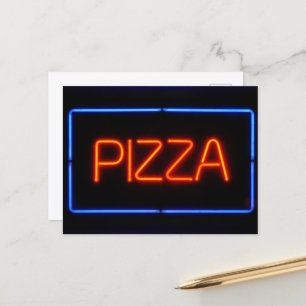 CARTE POSTALE SYMBOLE NEON PIZZA