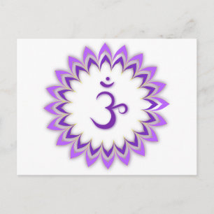 Carte Postale Symbole Om / Couronne Chakra