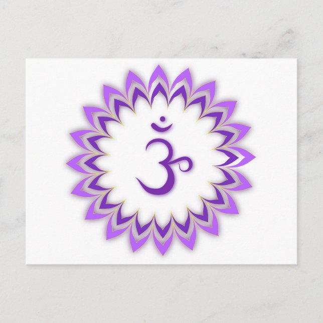 Carte Postale Symbole Om / Couronne Chakra (Devant)