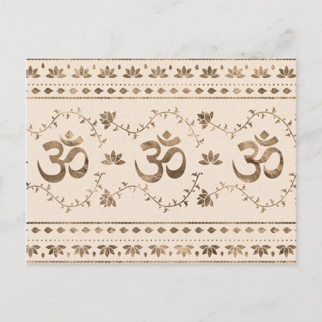 Carte Postale Symbole OM - or pastel (Devant)