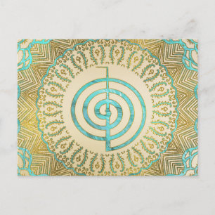 Carte Postale Symbole Pastel et Gold Choku Rei en Mandala