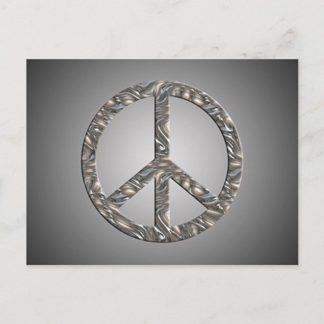 Carte Postale Symbole PEACE - ARGENT (Devant)