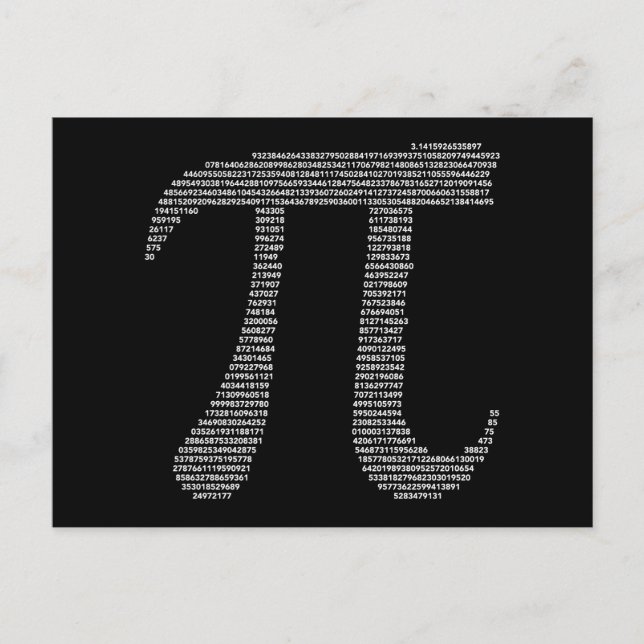 Carte postale Symbole Pi (Devant)