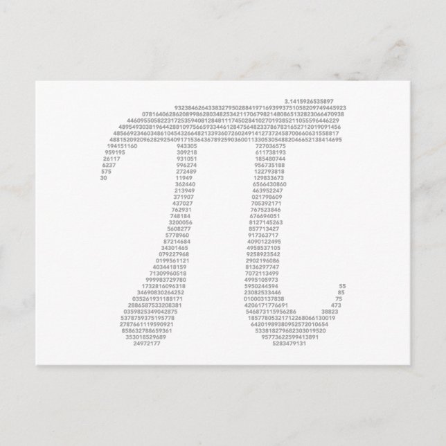 Carte postale symbole Pi (Devant)