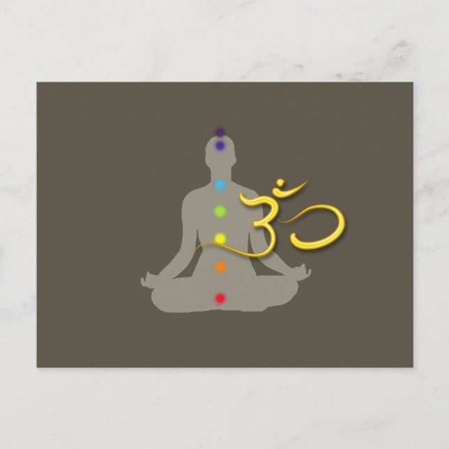 Carte Postale Symbole PixDezines Chakra Color+Om (Devant)