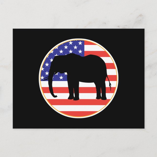 Carte Postale symbole républicain conception éléphant (Devant)