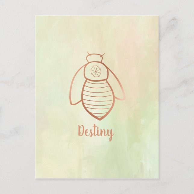 Carte Postale SYMBOLE rose D'Abeille D'Or (Devant)