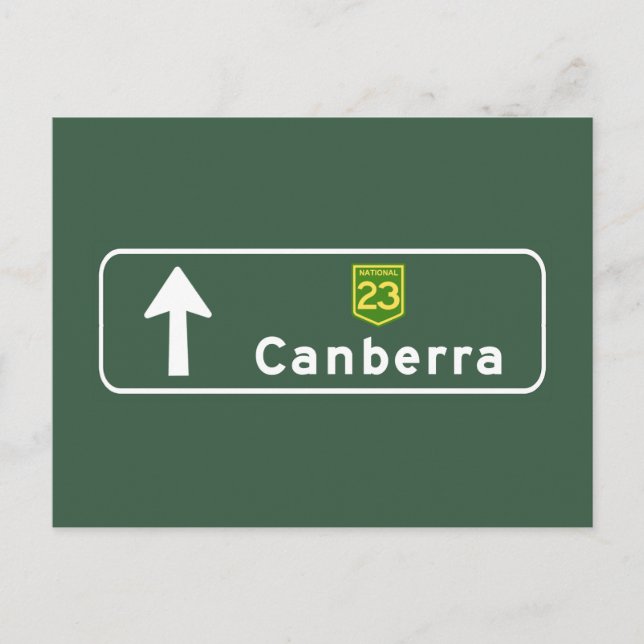 Carte Postale Symbole routier de Canberra, Australie (Devant)