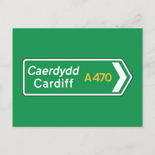 Carte Postale Symbole routier de Cardiff, Royaume-Uni