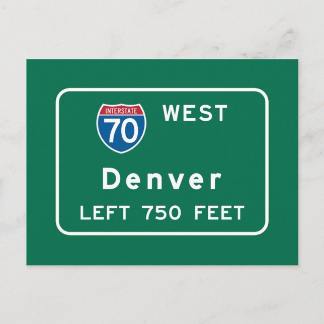 Carte Postale Symbole routier de Denver, CO (Devant)