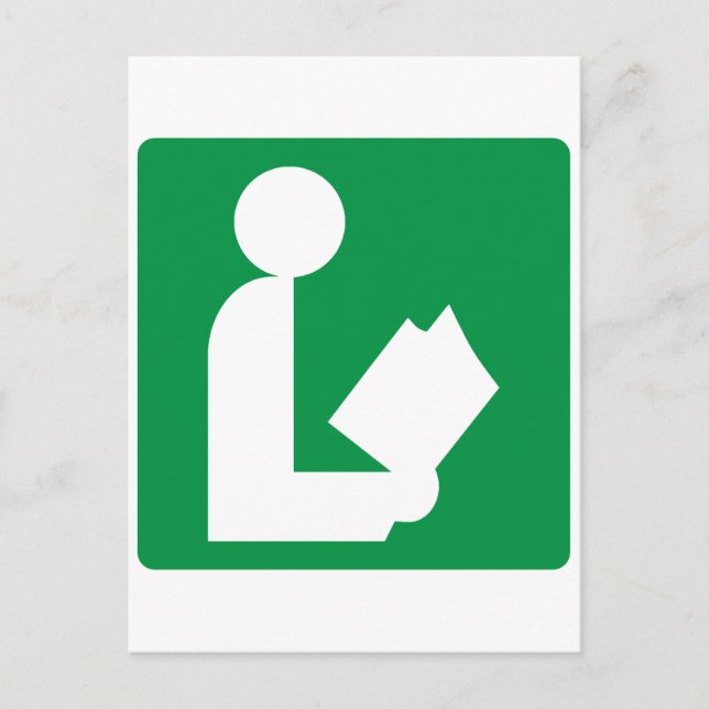Carte Postale Symbole routier de la bibliothèque (Devant)