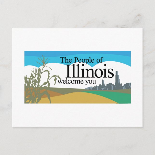 Carte Postale Symbole routier de l'Illinois - USA (Devant)