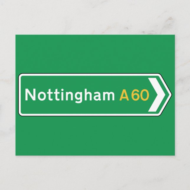 Carte Postale Symbole routier de Nottingham, Royaume-Uni (Devant)