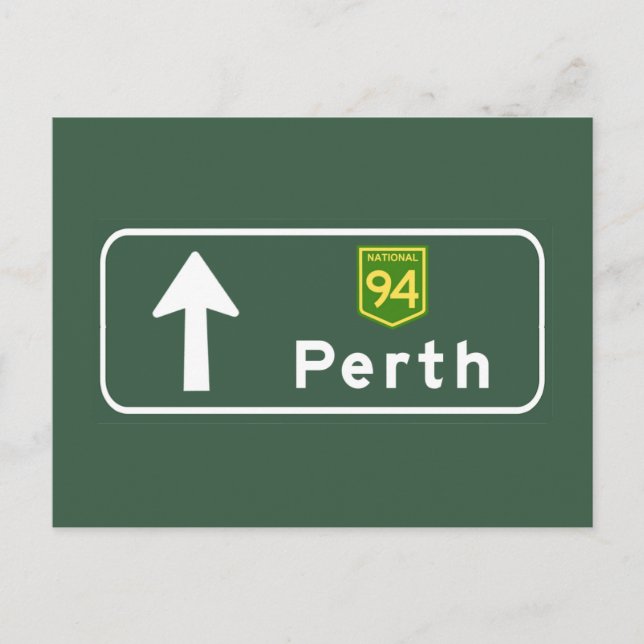Carte Postale Symbole routier de Perth, Australie (Devant)