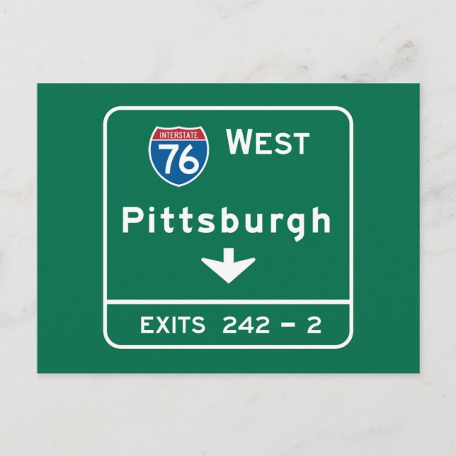 Carte Postale Symbole routier de Pittsburgh, PA (Devant)