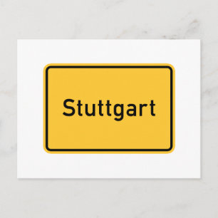 Carte Postale Symbole routier de Stuttgart, Allemagne