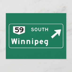 Carte Postale Symbole routier de Winnipeg, Canada