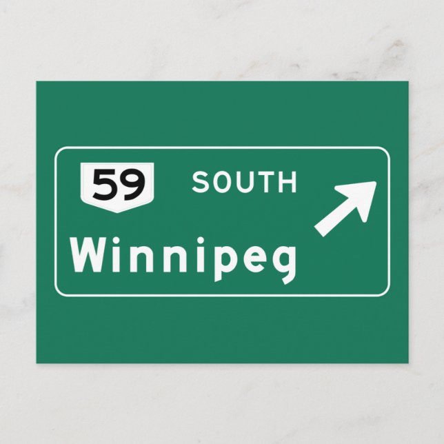 Carte Postale Symbole routier de Winnipeg, Canada (Devant)