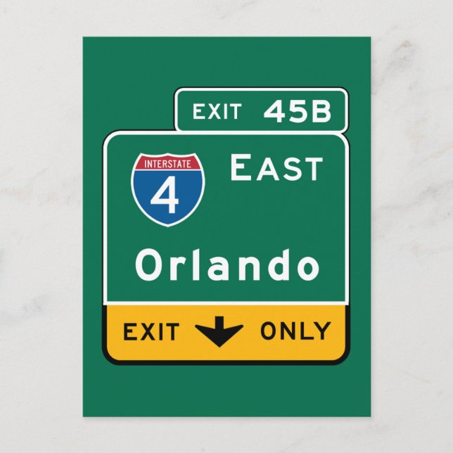 Carte Postale SYMBOLE ROUTIER D'Orlando, FL (Devant)