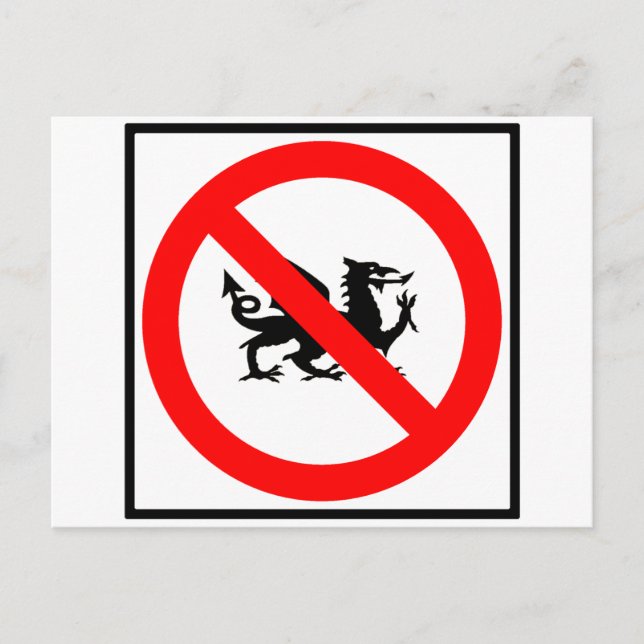 Carte Postale Symbole routier No Dragons (Devant)