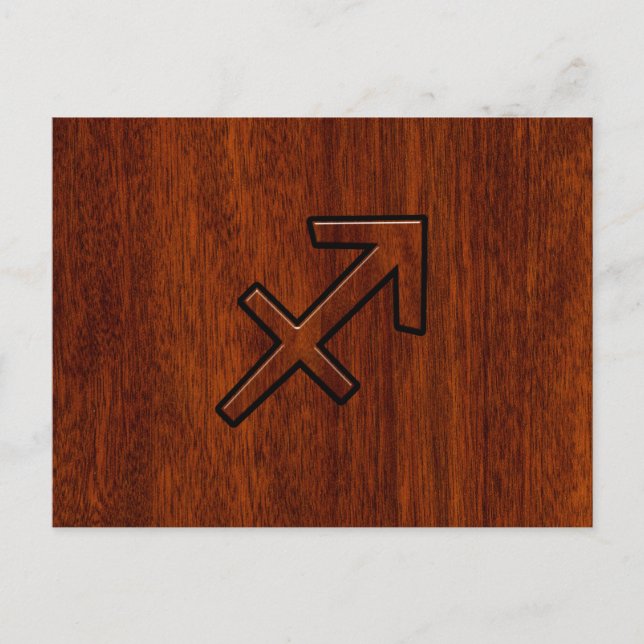 Carte Postale Symbole Sagittarius Zodiac sur la décoration en bo (Devant)