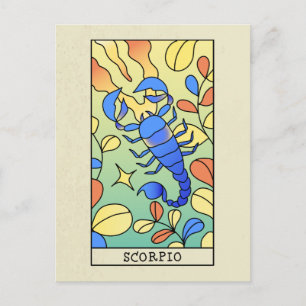 Carte Postale SYMBOLE Scorpio Zodiac Art Abstrait Vintage