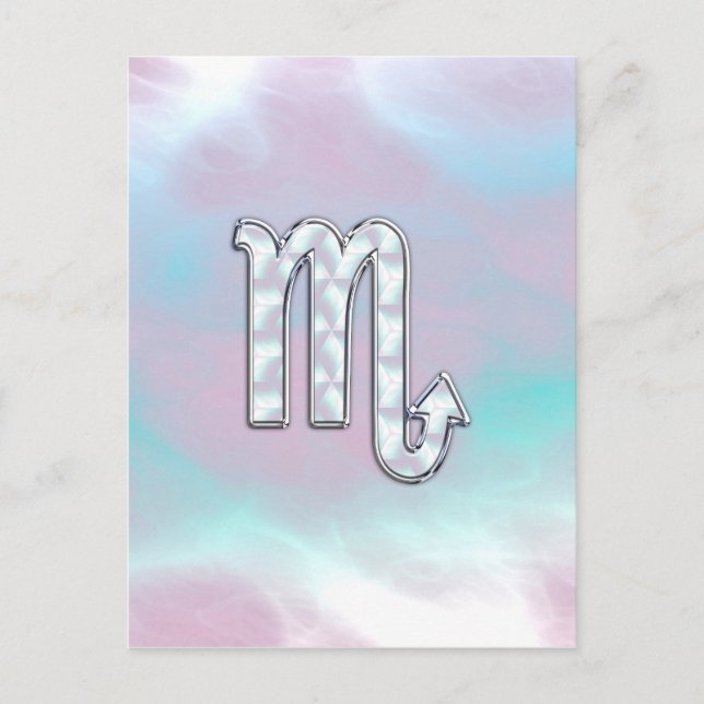 Carte Postale Symbole Scorpio Zodiac en style perle (Devant)