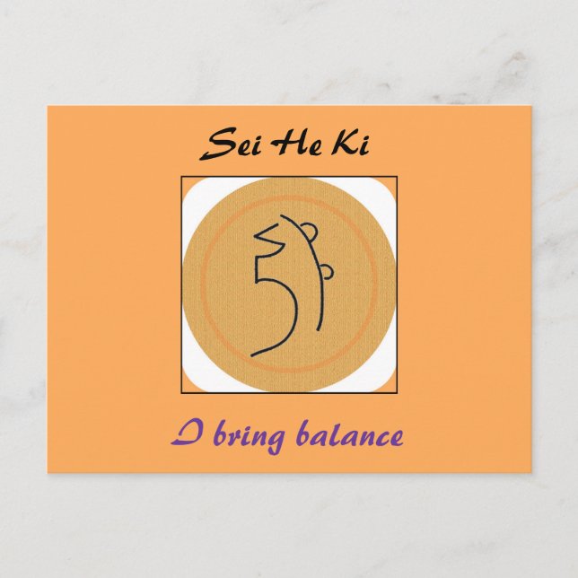 Carte Postale Symbole Sei He Ki Reiki (Devant)