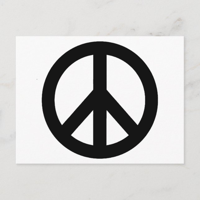 CARTE POSTALE SYMBOLE SYMBOLE DE LA PAIX BLANC NOIR (Devant)