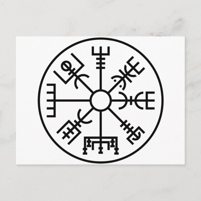 Carte Postale Symbole viking vegvisir Norse Shield Odin (Devant)