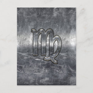 Carte Postale Symbole Virgo Zodiac Grunge Style Distressed
