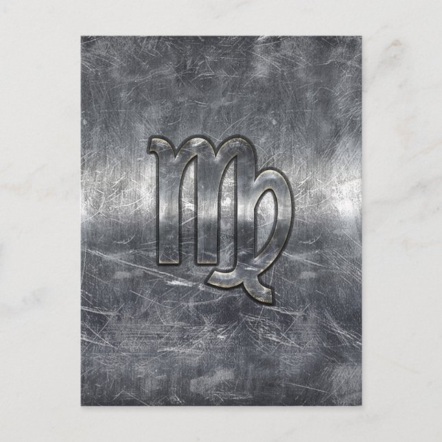 Carte Postale Symbole Virgo Zodiac Grunge Style Distressed (Devant)