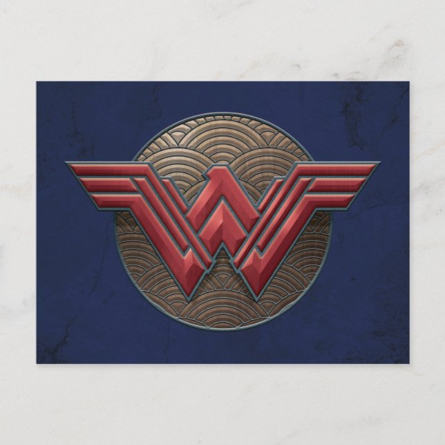 Carte Postale Symbole Wonder Woman sur les cercles concentrés (Devant)