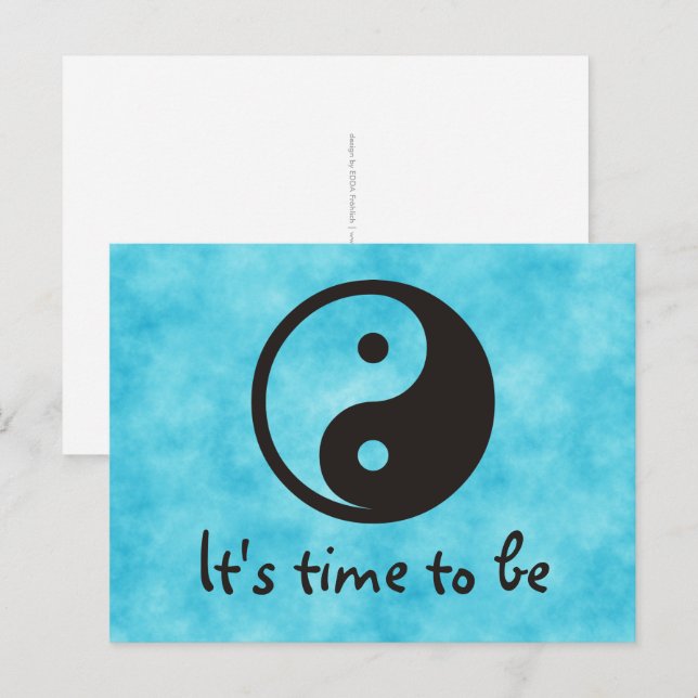 Carte Postale Symbole Yin Yang - conception de tatouage solide (Devant / Derrière)