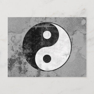 Carte postale Symbole Yin Yang en détresse