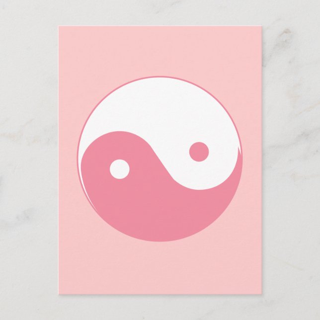 Carte Postale Symbole Yin-Yang rose (Devant)