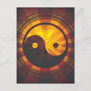 Carte Postale Symbole Yin Yang vintage