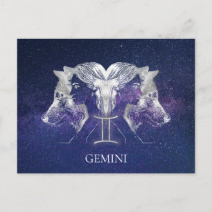 Carte Postale Symbole Zodiac Sky Gemini de la Voie Lactée