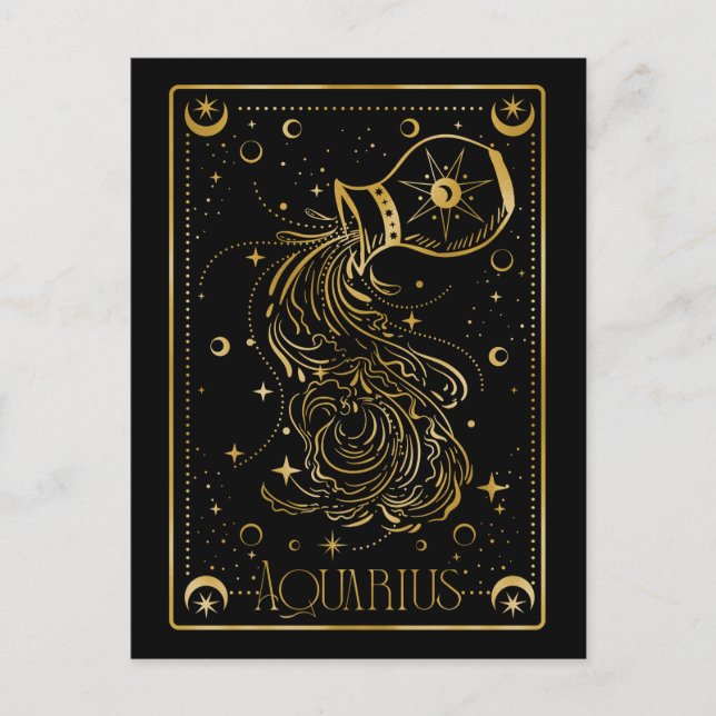Carte Postale Symbole zodiaque Aquarius (Devant)