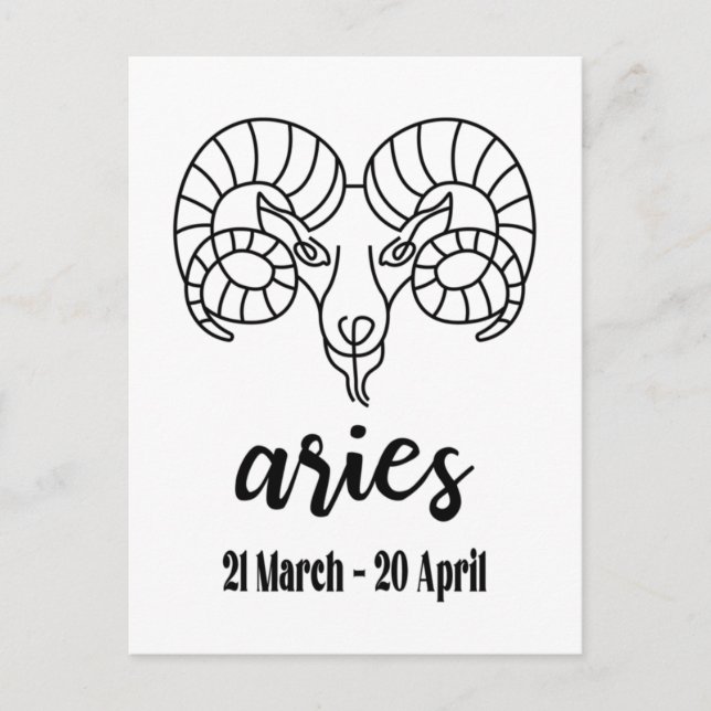 Carte Postale Symbole zodiaque Aries (Devant)