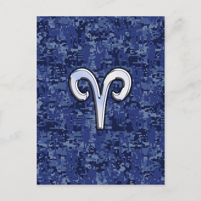 Carte Postale SYMBOLE Zodiaque Aries sur la caméra numérique ble (Devant)