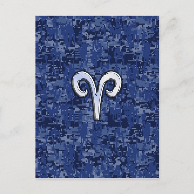 Carte Postale SYMBOLE Zodiaque Aries sur la caméra numérique ble (Devant)
