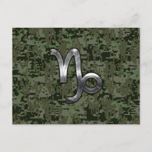 Carte Postale SYMBOLE Zodiaque Capricorne Camouflage boisé