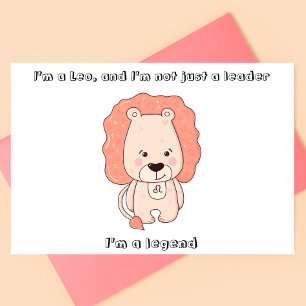 Carte Postale SYMBOLE Zodiaque Cute Leo en style Kawaii