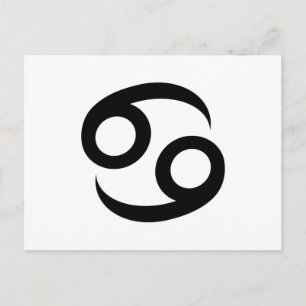 Carte Postale Symbole Zodiaque du cancer noir