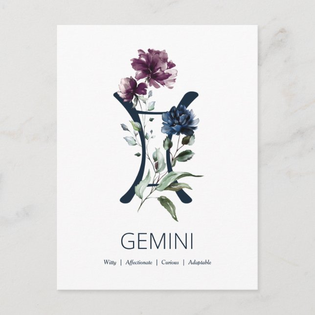 Carte Postale SYMBOLE Zodiaque Étoile Gemini (Devant)
